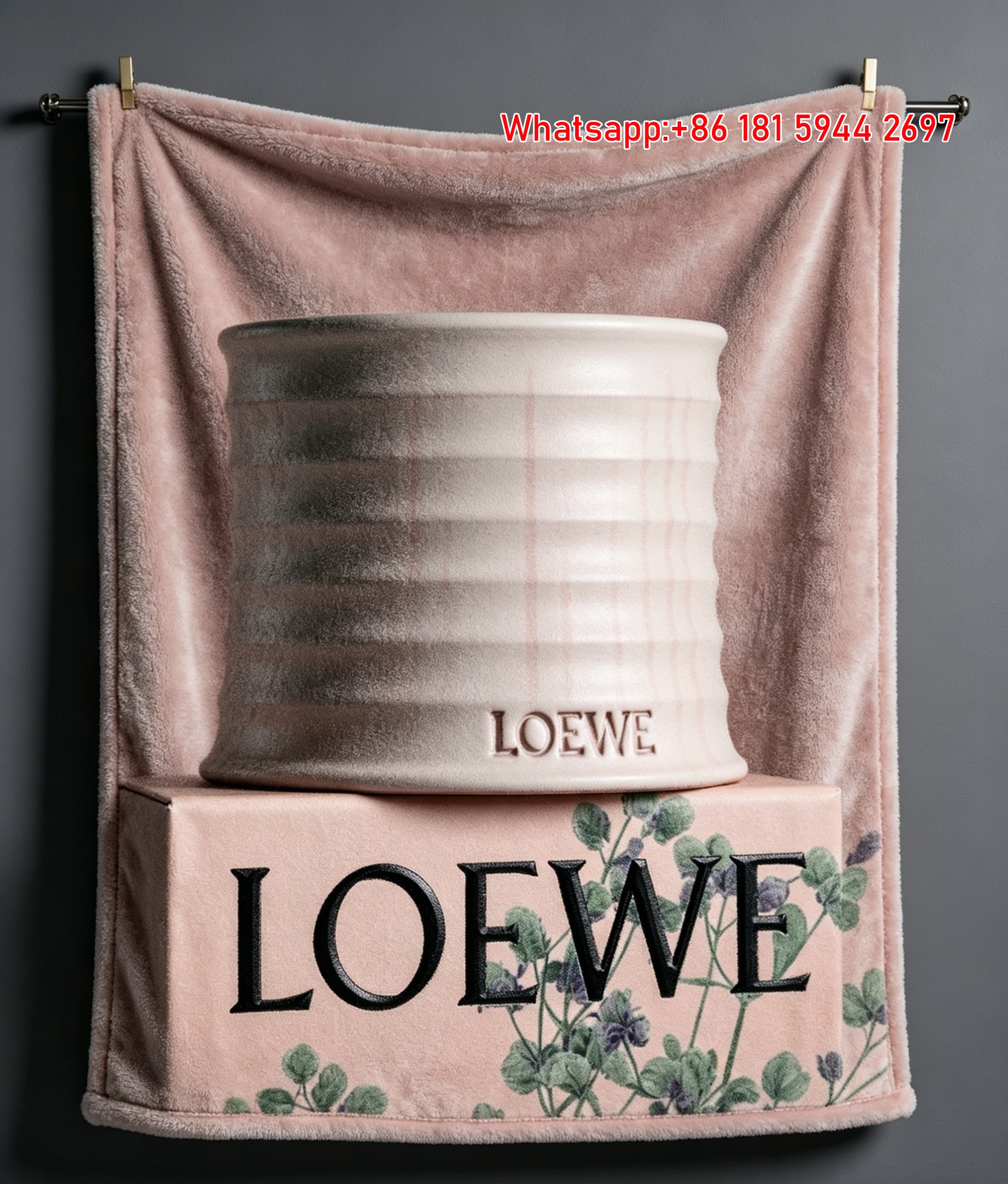 Loewe Botanical Ceramic Candle Flannel Fleece Throw Blanket L241